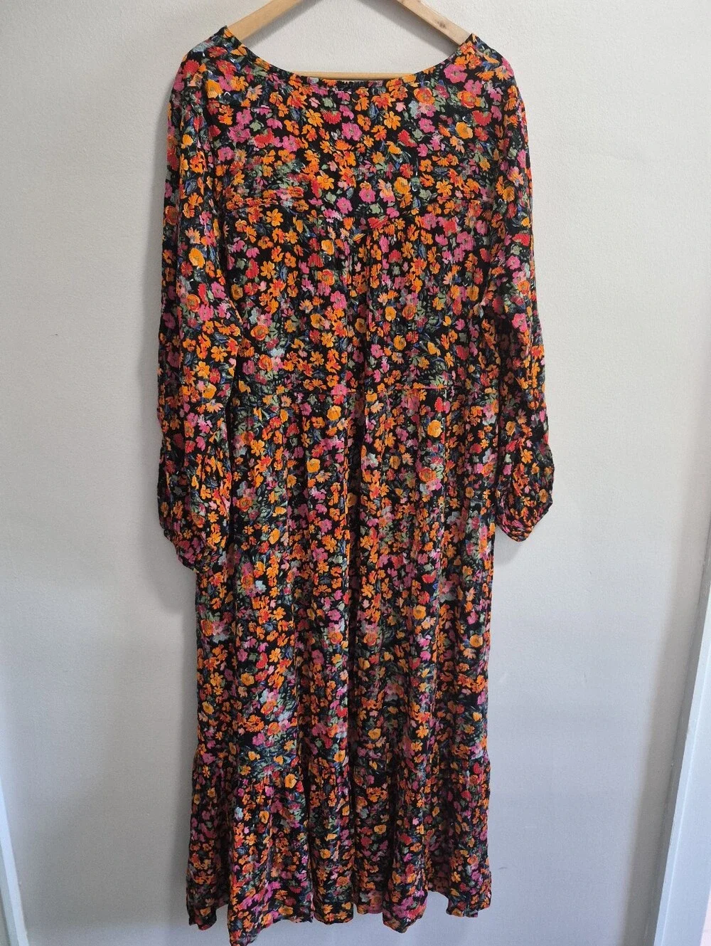 Denim & Co Canyon Retreat NWOT QVC Floral Button Front Maxi Dress Size 3X